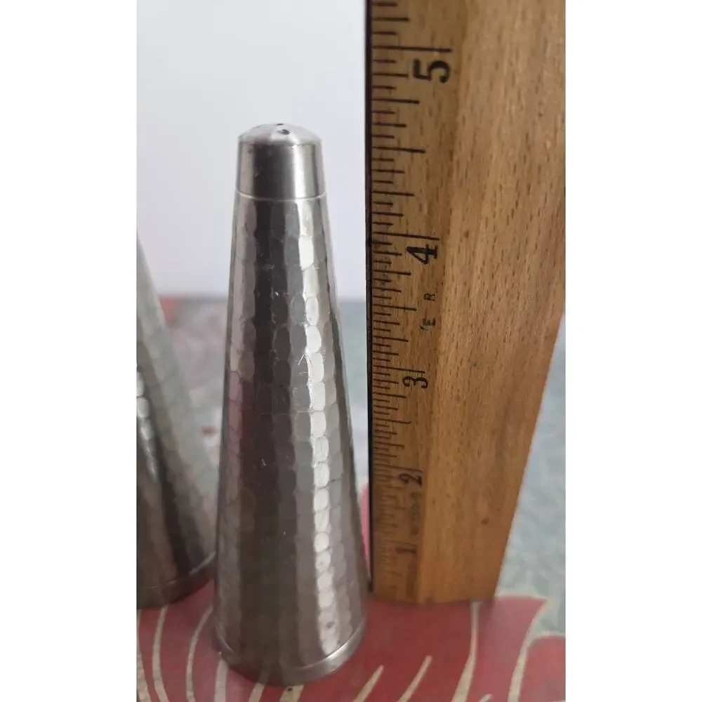 Vintage Royal Selanger Hammered Pewter Salt & Pepper Shakers EUC
